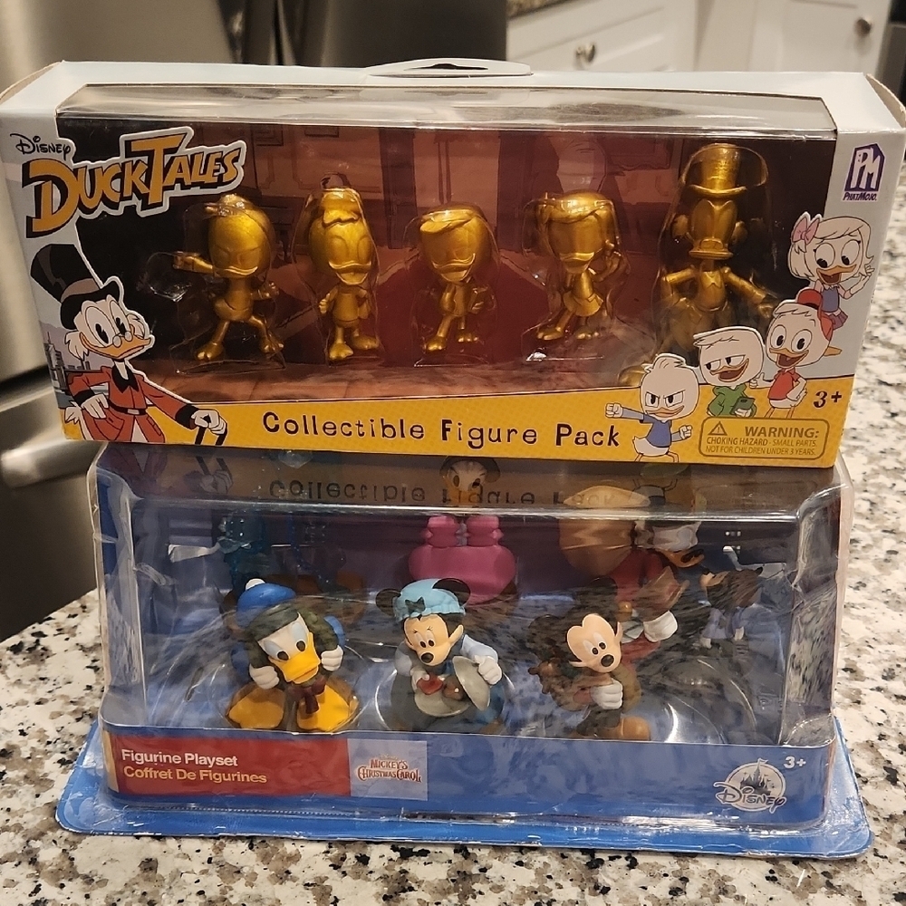 Disney Gold DuckTales Action Figures Playset & Mickey's Christmas Carol Figures